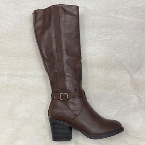 Brown Faux Leather Boots